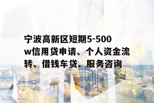 宁波高新区短期5-500w信用贷申请、个人资金流转、借钱车贷、服务咨询